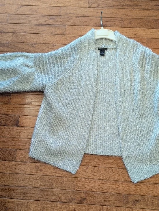 Lauren Michelle Silver Sparkle Open-Front Cardigan - Picture 4 of 5